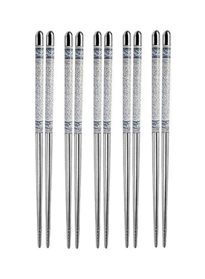 Buy 5-Pair Steel Chopsticks Silver in UAE