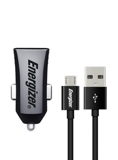 Buy Classic 1A Fast Charging Compact Car Charger With Micro USB Cable Black in Egypt