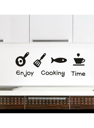 Buy 4-Piece Kitchen Wall Sticker Set Black in UAE