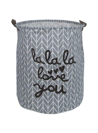 Buy Printed Laundry Basket Grey/White/Black 40x50centimeter in UAE