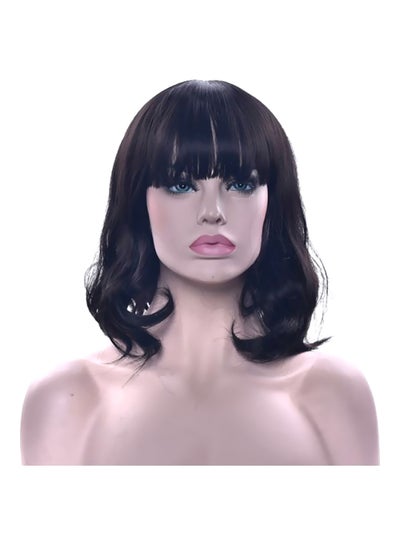 Buy Short Curly Hair Wig Black 35cm in Saudi Arabia