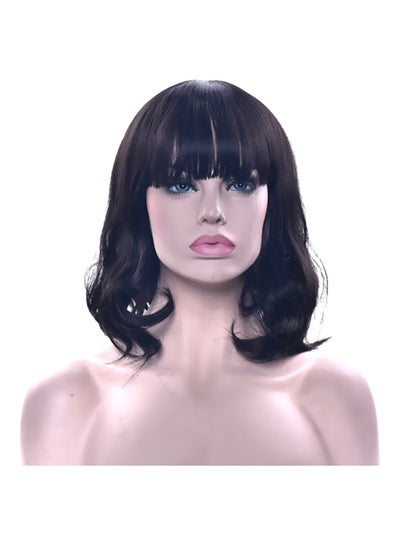 Buy Short Curly Hair Wig Black 35cm in Saudi Arabia