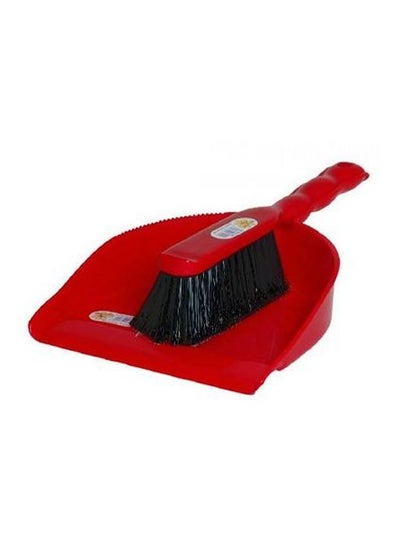 Buy Set Brush Dustpan Clip Red/Black in Saudi Arabia
