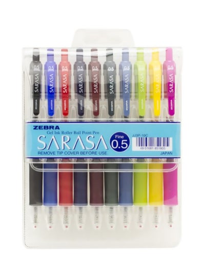 Buy 10-Piece Gripped Ball-Point Pen Set Multi Color in Saudi Arabia