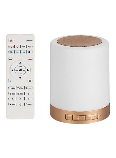 Buy Portable Bluetooth Speaker With Touch Lamp White/Gold in Saudi Arabia