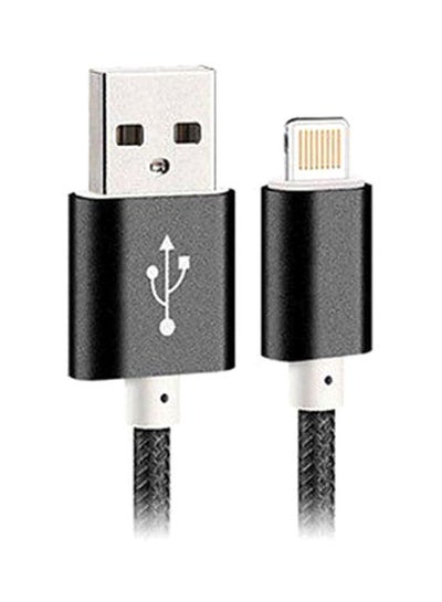 اشتري Lightning Micro USB Braided Sync Data Cable for Apple iPhone Black 1 متر في السعودية