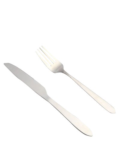 Buy 2-Piece Knives And Forks Set Silver in UAE