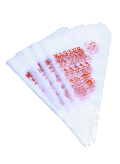 Buy 100-Piece Cake Decorating Icing Bags White/Orange in Egypt