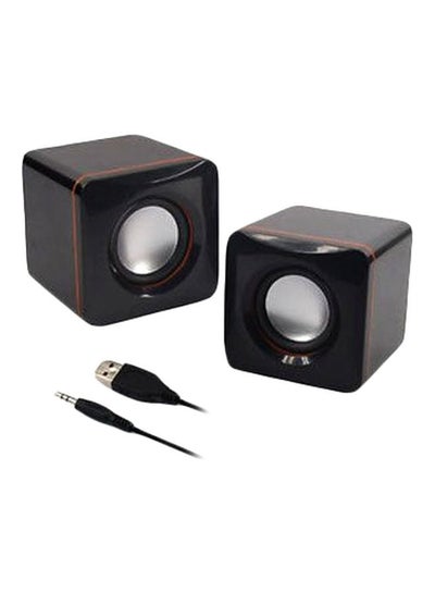 Buy 2-Piece Mini Portable Speaker Set Black/Grey in Saudi Arabia