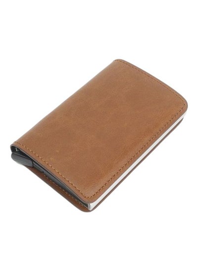 Buy Leather Card Case Brown/White in UAE