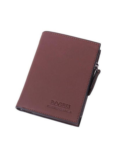 Buy Faux Leather Wallet Brown in Saudi Arabia