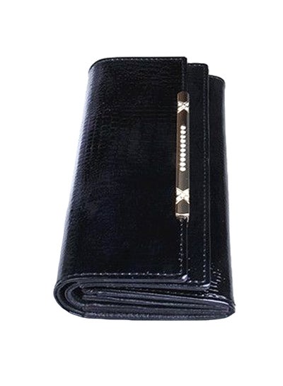 Buy Leather Wallet Blue/Gold in Saudi Arabia