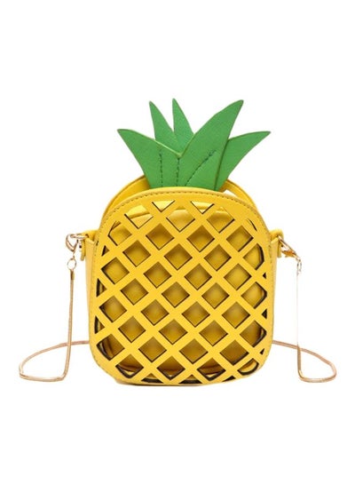 Buy Pineapple Shaped PU Crossbody Bag Yellow in UAE