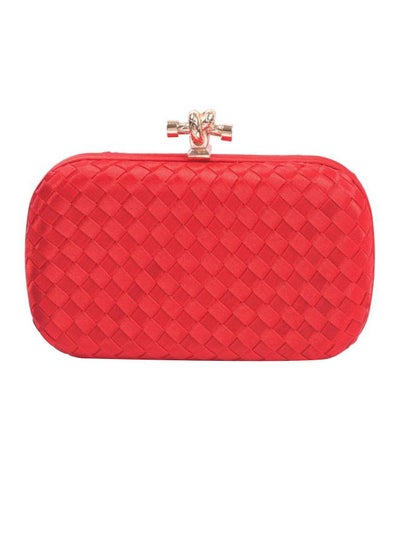 Buy Elegant Clutch With Shoulder Strap Red/Gold in UAE