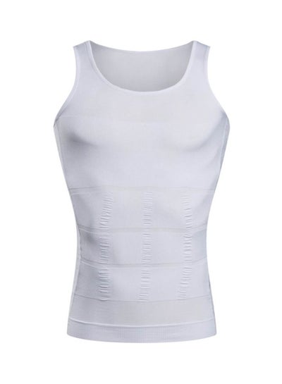 اشتري BaronHong Gynecomastia Compression Shirt Vest to Hide Man Boobs Moobs Slimming Mens Shapewear Flatten Whole Abdomen(white,XL) White في السعودية