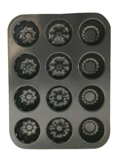 Buy 12-Piece Flower Design Cake Mould Black in Saudi Arabia