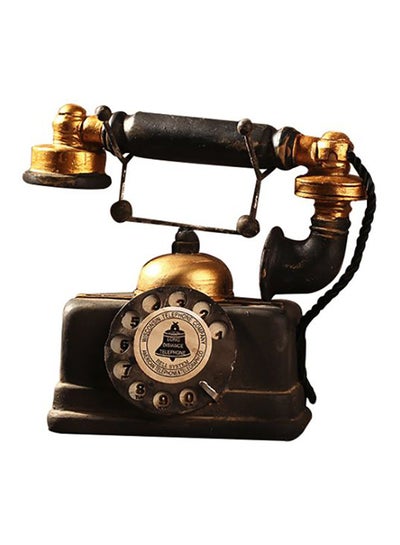 Buy Retro Telephone Model Brown/Gold 19x10x16centimeter in UAE