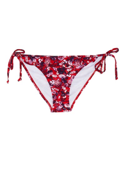 اشتري Tie Side Printed Bikini Bottom أحمر تشاينيز  في الامارات