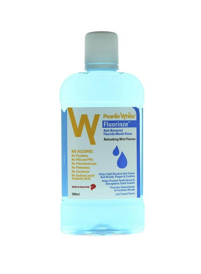 Buy Fluorinze Anti-Bacterial Fluoride Mouth Rinse Blue 500ml in UAE