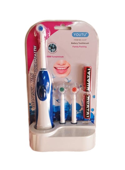Buy Electronic Rechargable Toothbrush Blue/White 250grams in Saudi Arabia