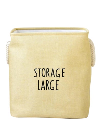 Buy Cotton Mixed Fabric Laundry Storage Basket Beige 40x35x45centimeter in Saudi Arabia