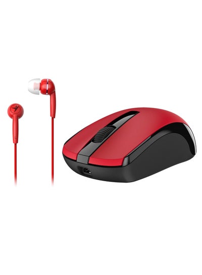 Buy Wireless Mouse With Headset Red/Black in UAE