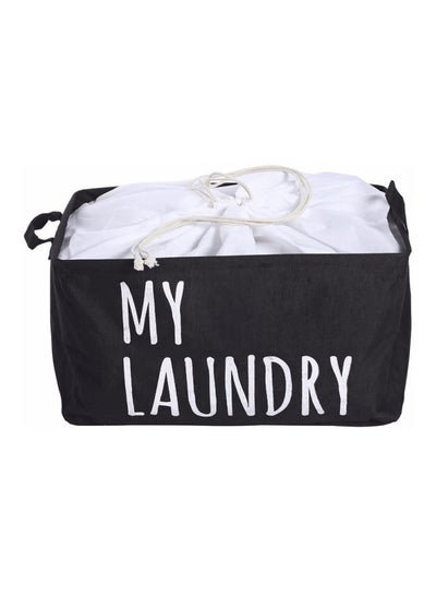 Buy Laundry Storage Bag Black/White 47x32x3centimeter in Saudi Arabia