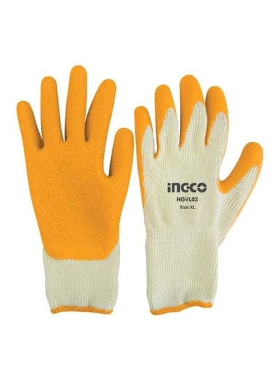 Buy Latex Gloves Yellow/White XL in Saudi Arabia