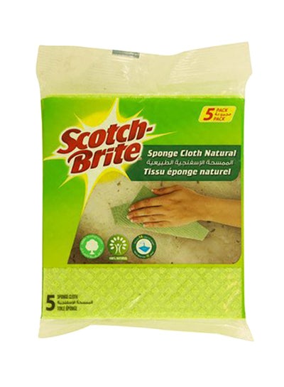 Buy Set Of 5 Cloth Sponge Multicolour 750ml in UAE