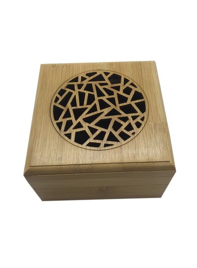 Buy Wooden Incense Stick Burner Case Storage Box Brown 9.6 x 9.6cm in UAE