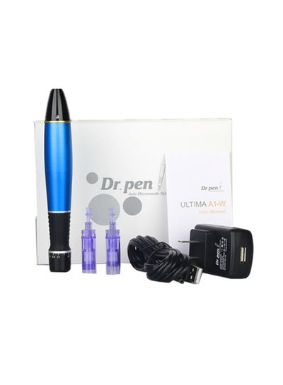 اشتري قلم ديرما ألتيما A1 الكهربائي لتدليك الوجه أسود/أزرق 10سم في الامارات