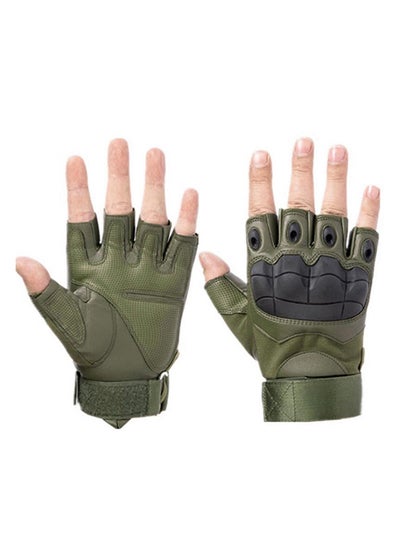 Buy Breathable Anti-Slip Military Half Finger Gloves L in UAE