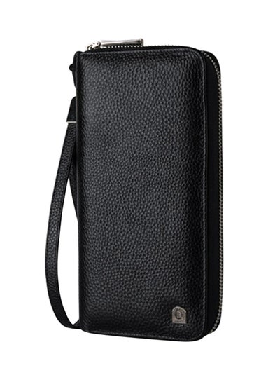 اشتري Leather Zipper Wallet With Wrist Strap في الامارات