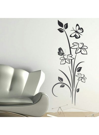 Buy Flowers Wall Sticker Black 150x96cm in Egypt