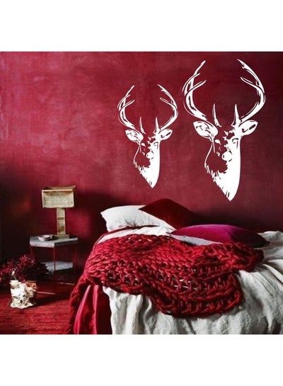 Buy Decorative Deer Wall Sticker White 100x105cm in Egypt