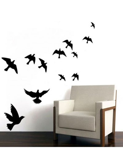 Buy Birds Flocks Wall Sticker Black 116x52cm in Egypt