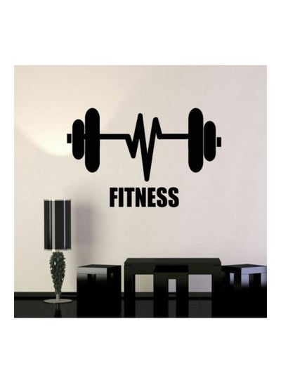 Buy Fitness Printed Wall Sticker Black 36x24centimeter in Egypt