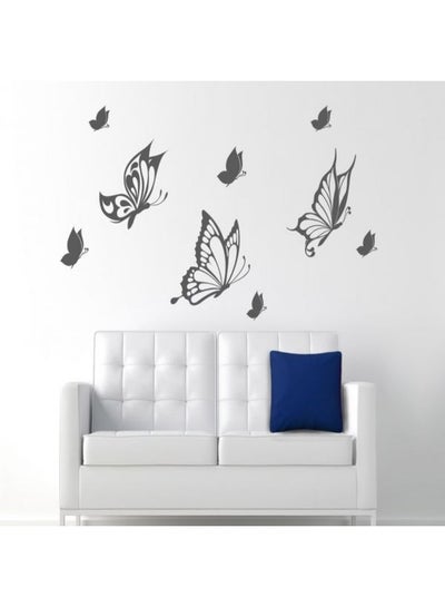 اشتري Decorative Butterflies Wall Sticker Grey في مصر