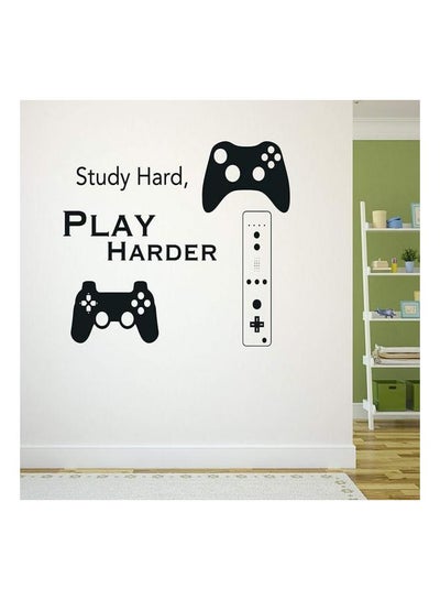 Buy Study Hard And Play Harder Wall Sticker Black 52x116cm in Egypt