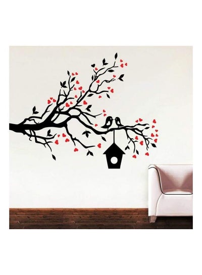 Buy Decorative Bird Cage Wall Sticker Black/Red in Egypt