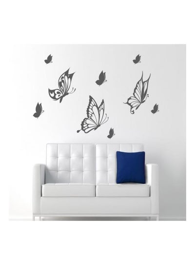 اشتري Decorative Butterflies Wall Sticker Grey في مصر