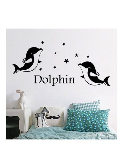 Buy Baby Dolphins Wall Sticker Black in Egypt