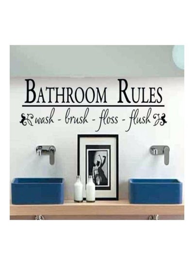 Buy Bathroom Rules Wall Sticker Black in Egypt