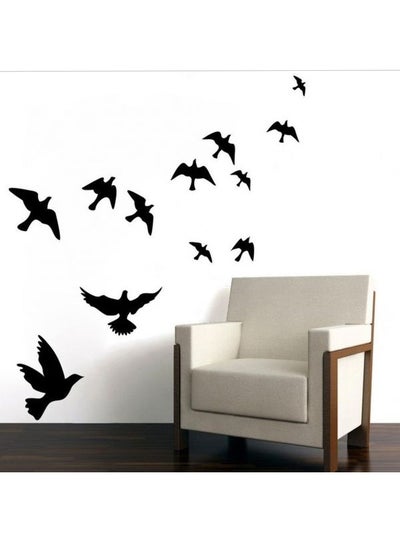 Buy Birds Flocks Wall Sticker Black 36x24centimeter in Egypt