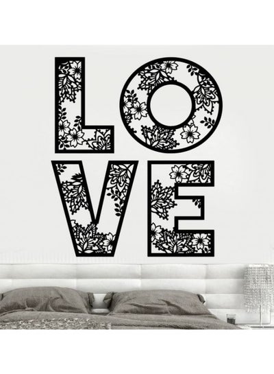 Buy Love Printed Wall Sticker Black 80x120cm in Egypt