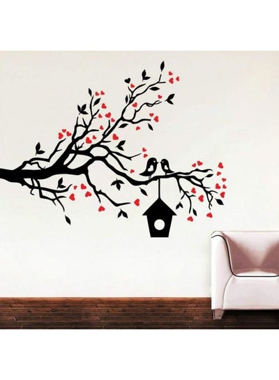 Buy Bird Cage 3 Wall Sticker Black/Pink 65x38centimeter in Egypt