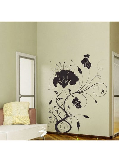 Buy Roses On Leafs Wall Sticker Black 120x80cm in Egypt