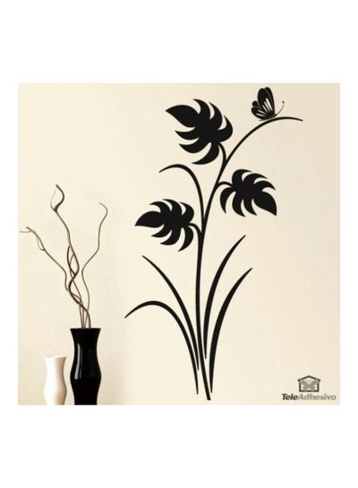 Buy Leaves 1 Wall Sticker Black 65x38cm in Egypt