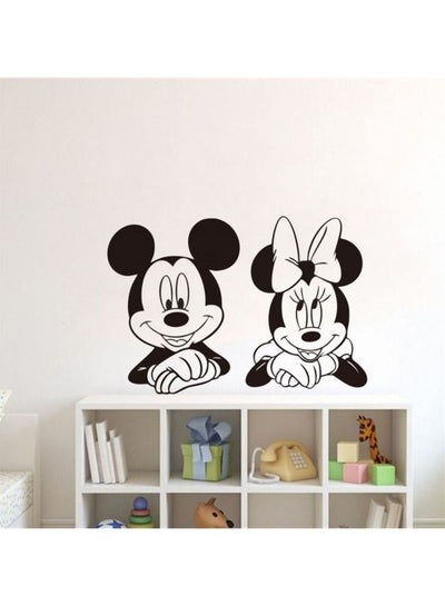 Buy Mickey And Minnie Wall Sticker Black 36x24centimeter in Saudi Arabia