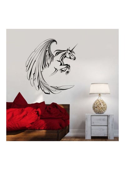 Buy Flying Unicorn Wall Sticker Black 65x38cm in Egypt